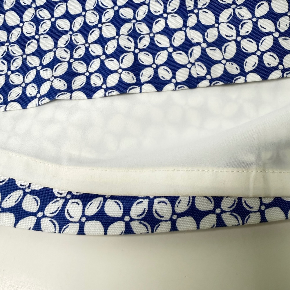 Talbots Short Skirt Womens Blue White Geometric Floral Cotton Stretch Lined 12 - Picture 7 of 9